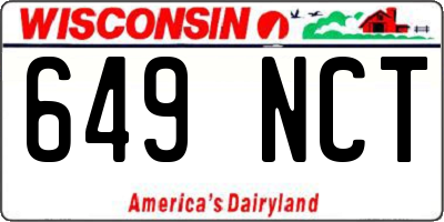 WI license plate 649NCT