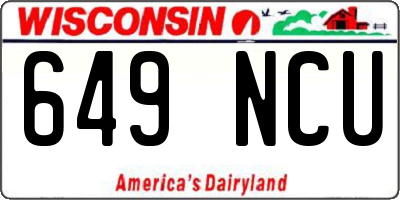 WI license plate 649NCU