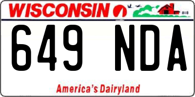 WI license plate 649NDA