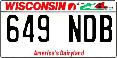 WI license plate 649NDB