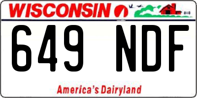 WI license plate 649NDF