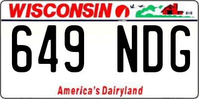 WI license plate 649NDG