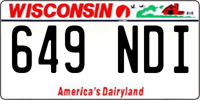 WI license plate 649NDI