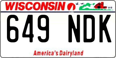 WI license plate 649NDK