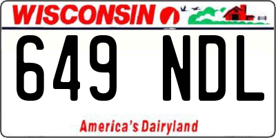 WI license plate 649NDL