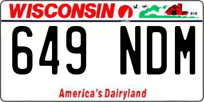 WI license plate 649NDM
