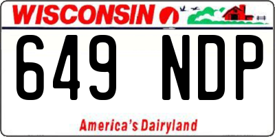 WI license plate 649NDP