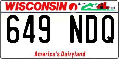 WI license plate 649NDQ