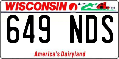 WI license plate 649NDS