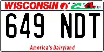 WI license plate 649NDT