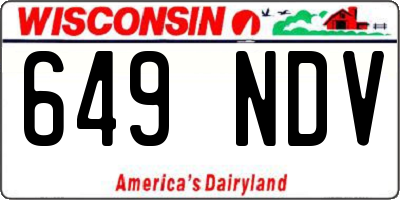 WI license plate 649NDV