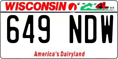 WI license plate 649NDW