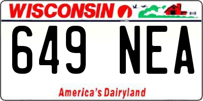 WI license plate 649NEA