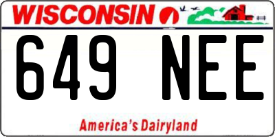 WI license plate 649NEE