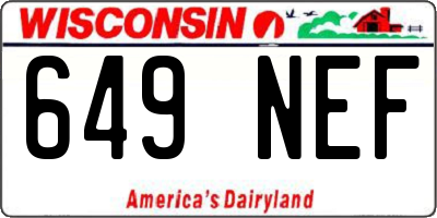 WI license plate 649NEF