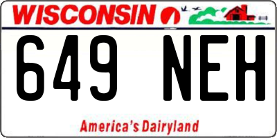 WI license plate 649NEH