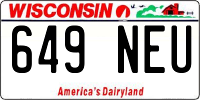 WI license plate 649NEU