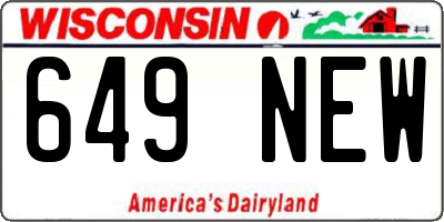 WI license plate 649NEW
