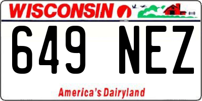 WI license plate 649NEZ