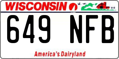 WI license plate 649NFB