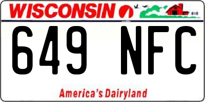WI license plate 649NFC