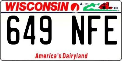 WI license plate 649NFE