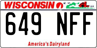 WI license plate 649NFF
