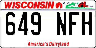 WI license plate 649NFH