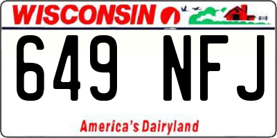 WI license plate 649NFJ