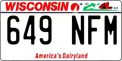 WI license plate 649NFM