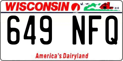 WI license plate 649NFQ
