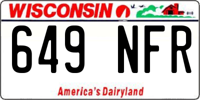 WI license plate 649NFR