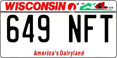 WI license plate 649NFT