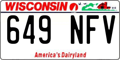 WI license plate 649NFV
