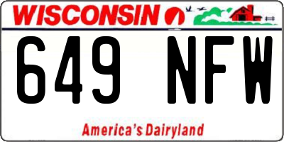 WI license plate 649NFW