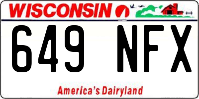 WI license plate 649NFX
