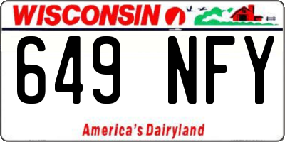WI license plate 649NFY