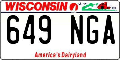 WI license plate 649NGA