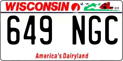WI license plate 649NGC