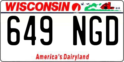 WI license plate 649NGD