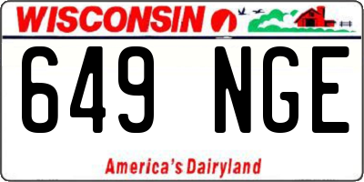 WI license plate 649NGE