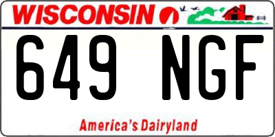 WI license plate 649NGF