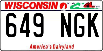WI license plate 649NGK