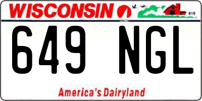 WI license plate 649NGL
