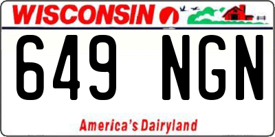 WI license plate 649NGN