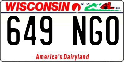 WI license plate 649NGO