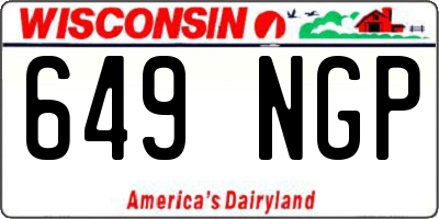WI license plate 649NGP