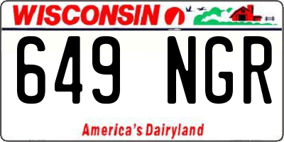 WI license plate 649NGR