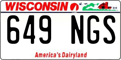 WI license plate 649NGS