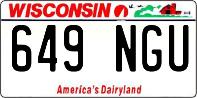 WI license plate 649NGU